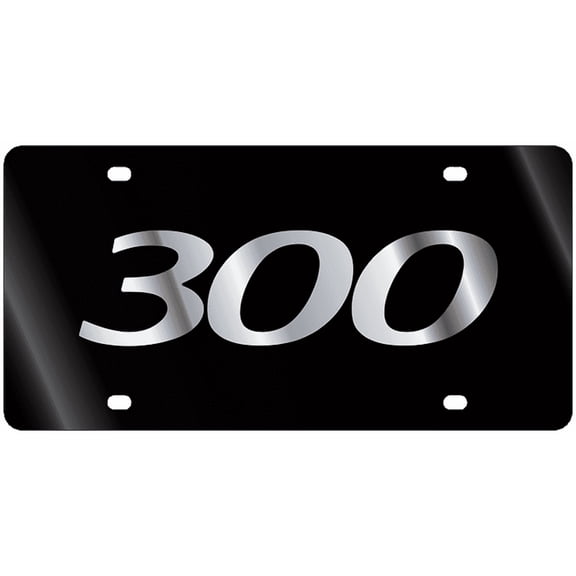 Chrysler 300 Logo Black Acrylic License Plate Official Licensed