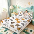 thumbnail image 3 of meiyoeat Cute Cat Cartoon Bed Sheets,Kitten Animal Print Full Size Sheets For Girls,4-Piece1 Flat Sheet, 1 Fitted Sheet and 2 Pillowcases, 3 of 6
