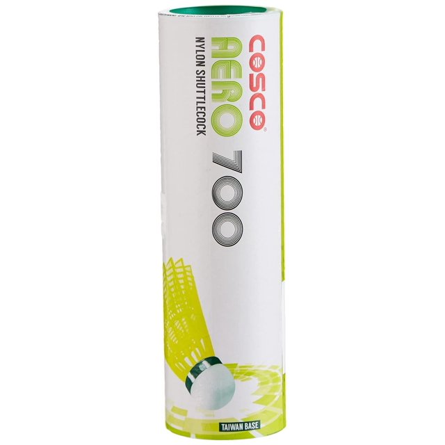 Cosco Aero 700 Badminton Nylon Shuttlecocks , Green | Pack Of 6 , Training - Grade Shuttlecocks