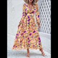 thumbnail image 4 of Vestido Bohemio Informal de Larga con Escote en V Profundo para Mujer Amarillo M, 4 of 10