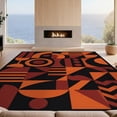 thumbnail image 2 of Design&I 6'x9' Ultra Soft Area Rug, Orange Black Geometric Art Bold Abstract Shapes with Modern Flair Fluffy Washable Non Shedding for Guest Room Bedroom Living Room, 2 of 3