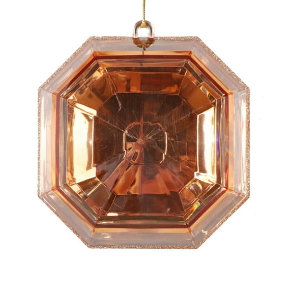 6" Rose Gold Square Jewel Glitter Orn 2/