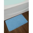 thumbnail image 2 of Navy Plaid Bath Mat, Abstract Diagonal Lines Overlapped Squares Illustration, Plush Bathroom Decor Mat with Non Slip Backing, 29.5" X 17.5", Sky Blue Sky Blue, by Ambesonne, 2 of 2