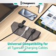 thumbnail image 4 of Chargeworx Magnetic Cord Holder, 12 Magnetic Cable Clips Included | Cable Management Desk Organizer, Strong Magnet Office Desk Accessories, Cable Organizer, Wire Management (4-PK Gray), 4 of 8