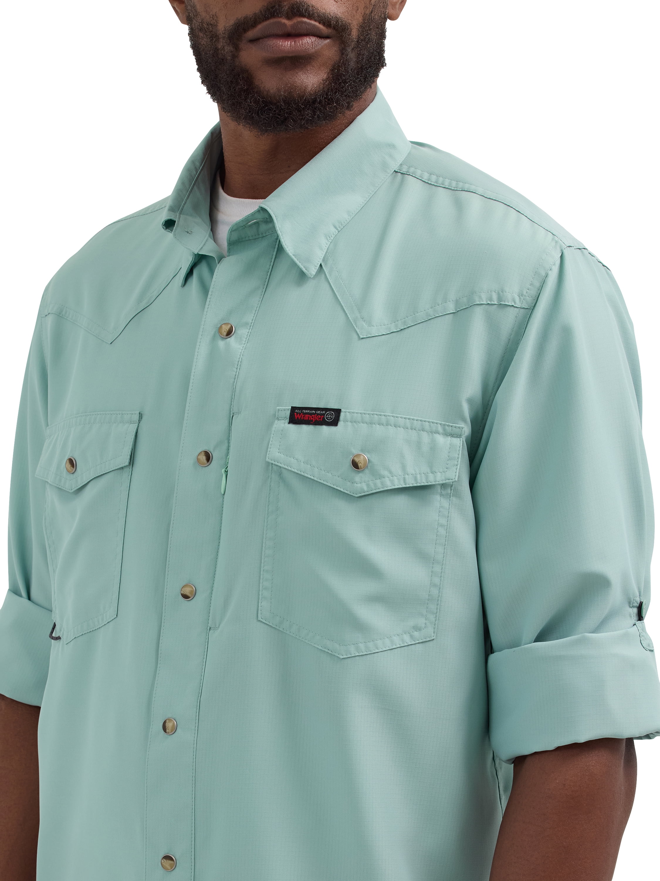 Wrangler?? ATG Men's Western Performance Shirt with UPF 40+ Protection, S-2XL