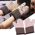 thumbnail image 2 of 1 Pairs Oven Cooking Gloves, Thick Insulated Baking Gloves, Flexible Cotton Cloth Kitchen Gloves for Kitchen, Heat Resistant for BBQ, Grilling, and Cooking, Machine Washable and Non-Slip Grip, 2 of 7
