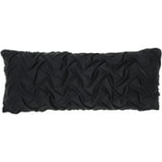 Mina Victory Lifestyle Velvet Pleated Waves 12" x 30" Black Indoor Throw Pillow