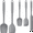 Gray, variant on Food Grade Silicone Rubber Spatula Set, 5 Pcs BPA-Free Kitchen Cooking Baking Mixing Utensil Sets, High Heat Resistant Non Stick Dishwasher- Khaki