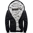 thumbnail image 1 of Chaqueta polar con capucha y cremallera completa para hombre, abrigo de invierno cálido de gran tamaño con capucha y bolsillos, 1 of 5