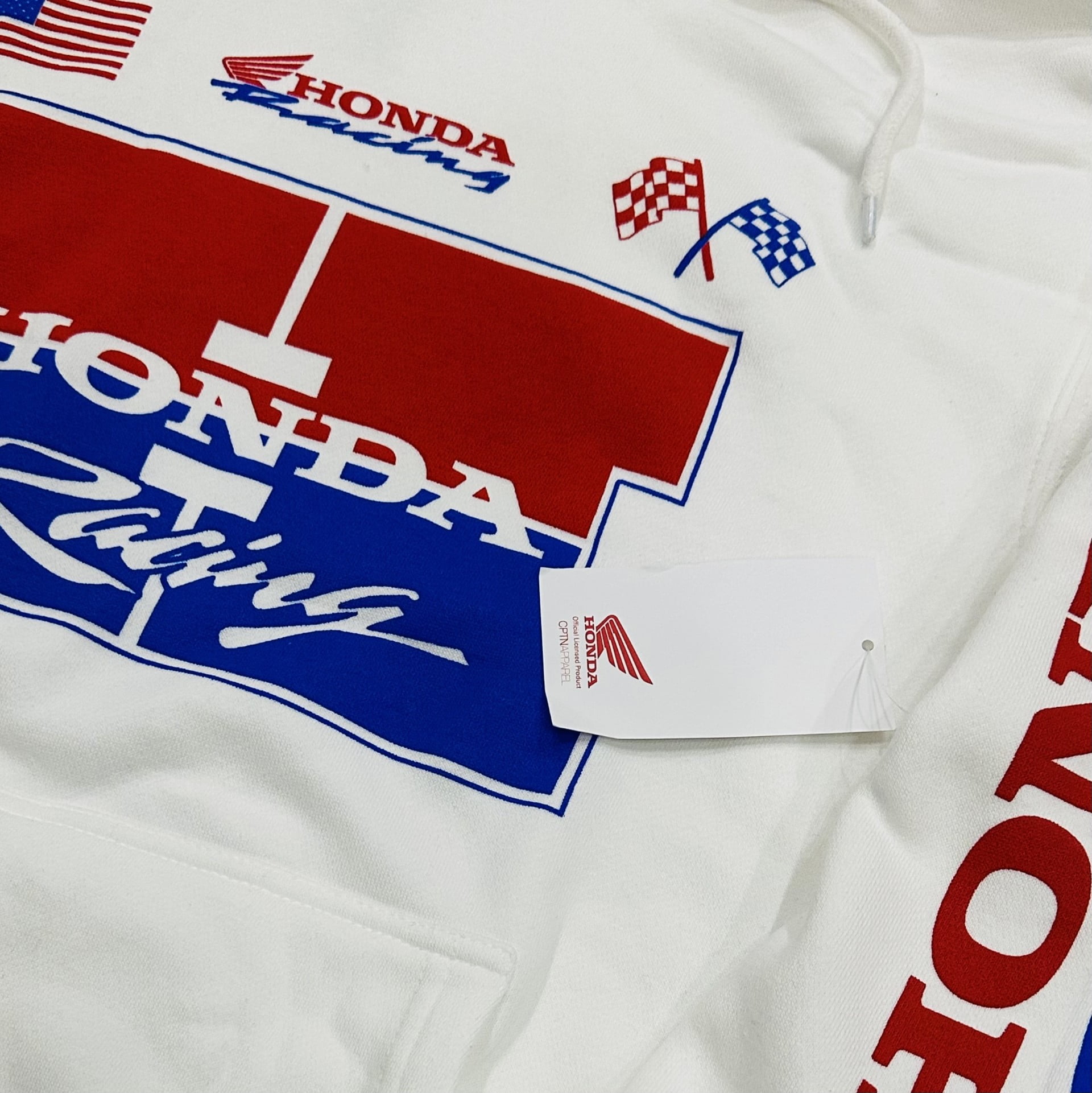 Honda Racing Team Men's Track Time Hoodie Sweatshirt (Medium, White)