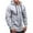 Light gray, variant on Azrian Men's Fleece Hooded Zip-Up Jacket New Fashion All-match Zipper Hooded Sweater Coat Men's Solid Color Cardigan