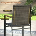 thumbnail image 6 of Vicllax Outdoor Dining Chair Patio Wicker Chairs Metal Frame for Deck Garden, Brown Rattan, Set of 4, 6 of 10