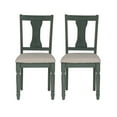 thumbnail image 3 of Linon Willow Wood Set of Two Upholstered Dining Side Chairs in Teal Blue, 3 of 13