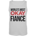 thumbnail image 1 of World's Most Okay FiancÃ© White Mens Tank Top, 1 of 1
