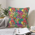 thumbnail image 6 of Fotbe Colorful Dinosaur Pattern Velvet Decorative Throw Pillow Covers with Elegant Piping, Soft Plush Cushion Cover for Sofa, Bed, Car, Office-20"x20", 6 of 8