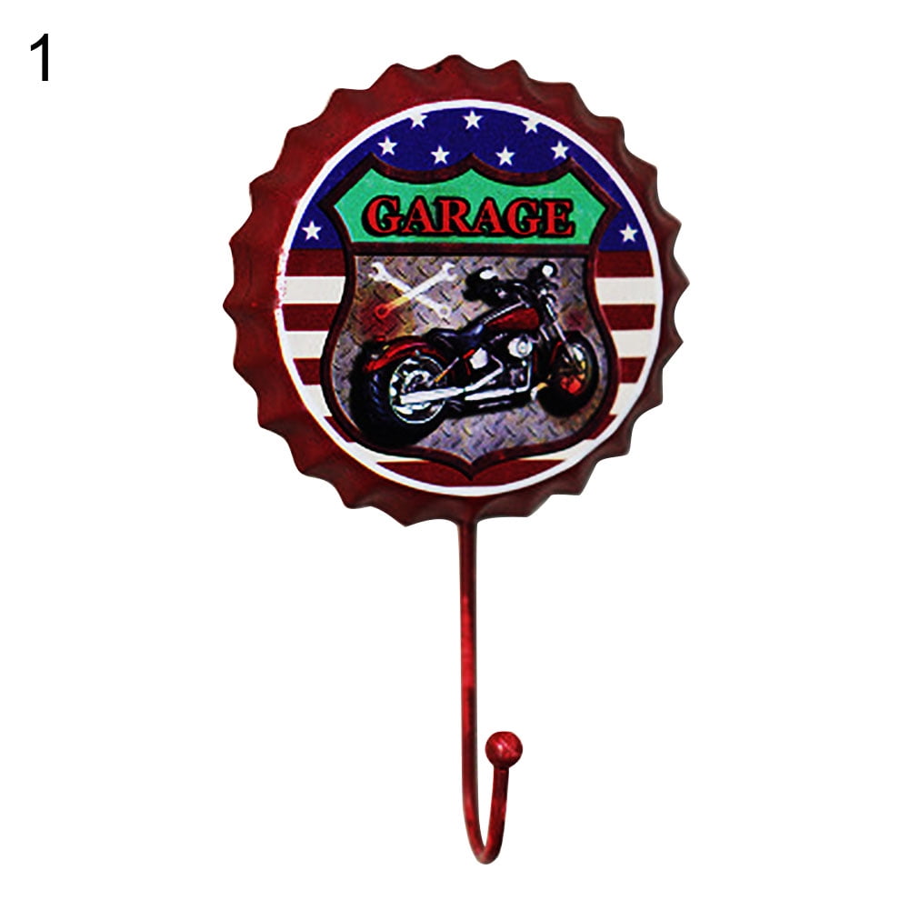 Xinwanna Creative Retro Metal Beer Bottle Cap Sign Wall Hook Bar Pub