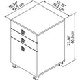 thumbnail image 3 of Home Square 3 Drawer Mobile Wood Filing Cabinet Set in Pure White (Ste of 2), 3 of 6