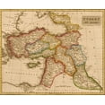 thumbnail image 2 of Vintage Maps 23x20 Gold Ornate Wood Framed with Double Matting Museum Art Print Titled - Turkey in Asia Middle East 1817, 2 of 4