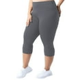 thumbnail image 6 of Plus Size Capri Leggings for Women High Waist Stretchy Casual Lounge Pants Workout Yoga Capri Trousers Dark Gray 5XL, 6 of 6