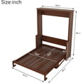 thumbnail image 2 of Queen Size Wooden Murphy Bed with Storage Shelf and Gas Struts, Space-Saving Hidden Wall Bed, Cabinet Beds for Guest Room Home Office, Walnut, 2 of 10