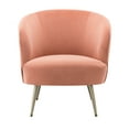 thumbnail image 3 of Upholstered Modern Velvet Accent Barrel Chair, Comfy Club Armchair Leisure Arm Chair with Adjustable Metal Legs, Guest Chair Vanity Chair Reading Chair for Living Bedroom Make-Up Room and Office, Pink, 3 of 7