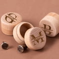 thumbnail image 2 of Personalized Cuff Links Box Groomsmen Gifts Custom Cufflinks Holder for Groomsmen Monogram Cufflinks Storage Bachelor Party Gift Letter L with Name Send name in Chat, 2 of 5