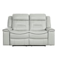 thumbnail image 5 of Lexicon Darwan Faux Leather 2-Piece Manual Reclining Sofa Set in Light Gray, 5 of 14