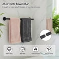 thumbnail image 4 of XMZHOU 5 Pcs Bathroom Hardware Set, Stainless Steel Wall Mounted Bathroom Towel Rack Set,No Need Drill Installation Towel Bar, Toilet Towel Paper Holder, Towel Ring&Robe Towel Hooks, Black, 4 of 7