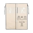 thumbnail image 4 of Fiudx Bolsa para Guardar Ropa, Funda Protectora para Chaqueta, Diseño Antipolvo y Anticenizas, Ventana de Pvc Transparente, Reutilizable, para Uso Doméstico, Beige/Gris/Negro, 90 X 110 Cm, 4 of 6