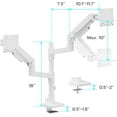thumbnail image 4 of ARES WING Dual Monitor Arm Desk Mount for 17–49" Ultrawide Monitors, Heavy Duty Gas Spring Dual Monitor Mount Holds 44 lbs Each, Vertical Stacked, 75x75/100x100 VESA, White, 4 of 10