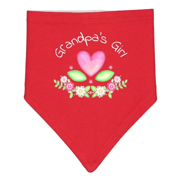 Inktastic Grandpa's Girl Heart Flowers Baby Bandana Bib