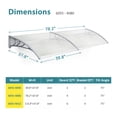 thumbnail image 4 of Window Awning Patio Outdoor Polycarbonate Cover Front Door Rain Sun Shetter, 4 of 9