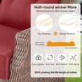 thumbnail image 5 of Planntonneo Outdoor Swivel Rocker Patio Chairs Set of 2 with Side Table, 3 Piece Wicker Patio Bistro Set with 6" Thick Red Cushion, 5 of 10