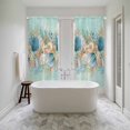 thumbnail image 4 of Beach Coastal Teal Kitchen Curtain for Berdoom Living Room Cafe 72 Inch Length, Nautical Shell Starfish Coral Summer Tiers Curtains Light Filtering Drapes Window Treatment 2 Panels 52"Wx72"L, 4 of 8