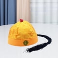 thumbnail image 3 of Sombrero de príncipe heredero, sombrero de emperador Qing, sombrero Oriental chino de satén, sombrero de propietario para fotografía, Fiesta Temática, Amarillo 54cm, 3 of 8