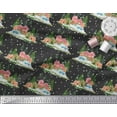 thumbnail image 3 of Soimoi Polyester Crepe Fabric House,Snowfall & Tree Nature Printed Fabric 1 Yard 52 Inch Wide, 3 of 3