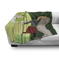 thumbnail image 3 of Kissing Soft Flannel Fleece Throw Blanket, Abstract Love Composition with Girl and Boy Flying Birds Flowers Modern, Cozy Plush for Indoor and Outdoor Use, 50" x 70", Multicolor, by Ambesonne, 3 of 6