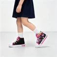 thumbnail image 2 of MODEBYME Kids Toddler Light Up Sneakers Girls High Top Flashing Walking Canvas Shoes, Black, Size 10, 2 of 7