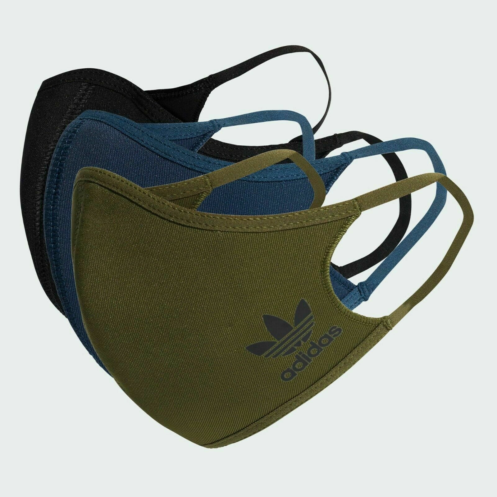 Adidas Unisex Face Covers Facemasks 3-Pack, Wild Pine/Crew Navy/Black ...