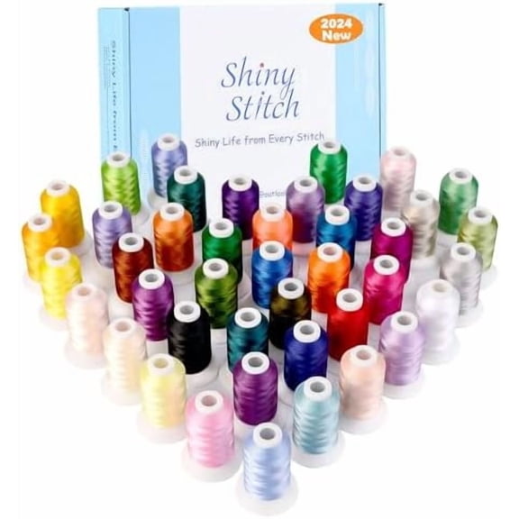 42 Colors Embroidery Machine Thread, 500M (550Y) Each Spool Polyester Thread for Sewing & Embroidery, Embroidery Floss for Home Brother Babylock Janome Singer Pfaff Husqvarna Bernina Sewing Machine