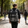 thumbnail image 3 of Huzdenx Large Capacity Men's Backpack, Casual Travel Laptop Daypack, Comfort Multi Pocket Shoulder Bag for Business Commute Outdoor Trips, 3 of 5