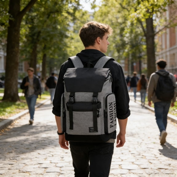 Large Capacity Backpack for Men Women, Casual Travel Laptop Backpack Schoolbag for Middle High School College Students, Durable Water Resistant with USB Charging Port and Padded Straps
