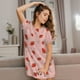 thumbnail image 3 of Fotbe Strawberry Bata de Dormir para Mujer con Estampado, Camisón de Algodón de Manga Corta, Ropa de Dormir Casual, 3 of 6