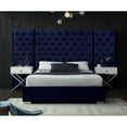 Grande Navy Velvet King BedColorNavy Velvet,StyleContemporary