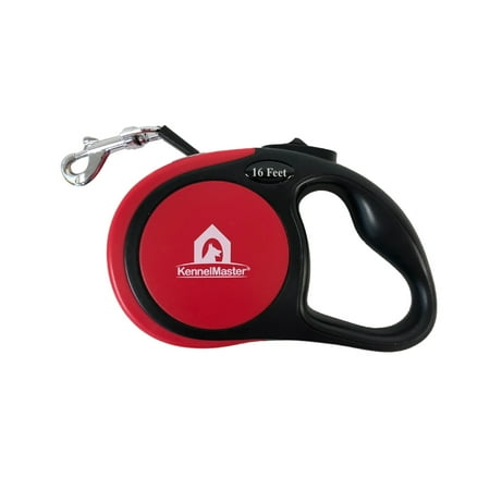 UPC: 0801758250095 | KennelMaster Retractable Dog Leash  Red  Large  16 feet