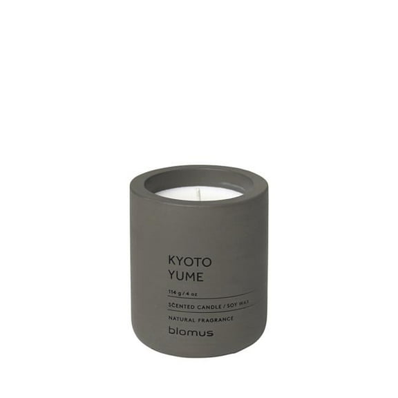 Blomus 65952 Fraga Scented Candle in Concrete Container, Tarmac - Kyoto Yume Fragrance - Small