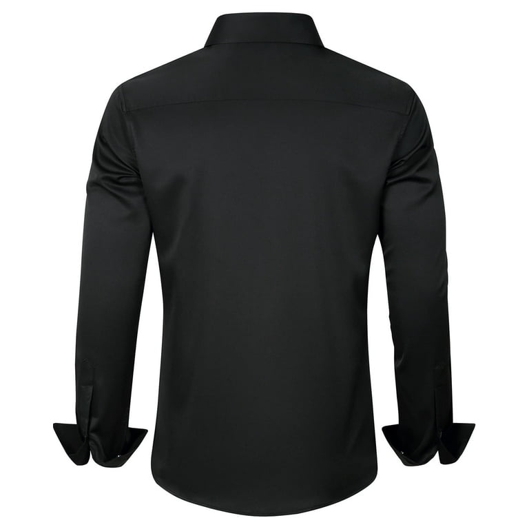 Alimens Gentle Mens Solid Long Sleeve Stretch Cotton Business Dress Shirt Walmart