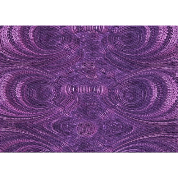 Ahgly Company Machine Washable Indoor Rectangle Transitional Purple Iris Purple Area Rugs, 6' x 9'