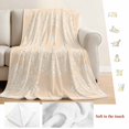 thumbnail image 5 of Beige Boho Blanket Soft Cozy Warm Throw Blanket for Couch, Plush Fuzzy Flannel Fleece Blankets for Sofa, Farmhouse Middle Century Abstract Geometric Bed Blankets Lightweight Gifts for Women, 50"x60", 5 of 9
