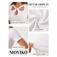 thumbnail image 4 of MOYIKO Crewneck T Shirts for Women Short Sleeve Sexy Cutout Slim Fitted Tees Elegant Tight Summer Tops, 4 of 7